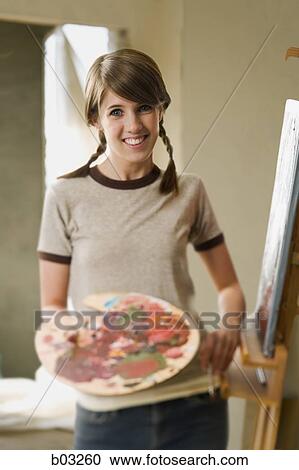 Girl painting View Large Photo Image Stock Image - Girl painting. Fotosearch