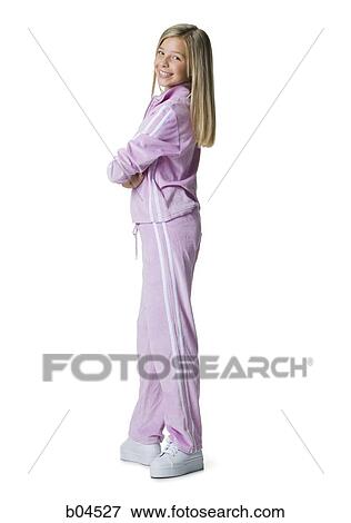 Girl standing side profile View Large Photo Image Stock Photo - Girl standing side profile. Fotosearch