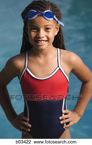 Girl wearing swimming goggles View Large Photo Image Stock Image - Girl wearing swimming goggles. Fotosearch