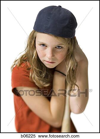 Girl with a baseball bat View Large Photo Image Stock Photography - Girl with a baseball bat. Fotosearch