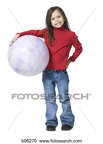 Girl with a big ball View Large Photo Image Stock Image - Girl with a big ball. Fotosearch