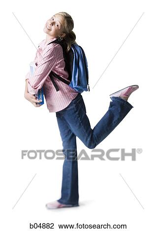 Girl with backpack View Large Photo Image Stock Image - Girl with backpack. Fotosearch