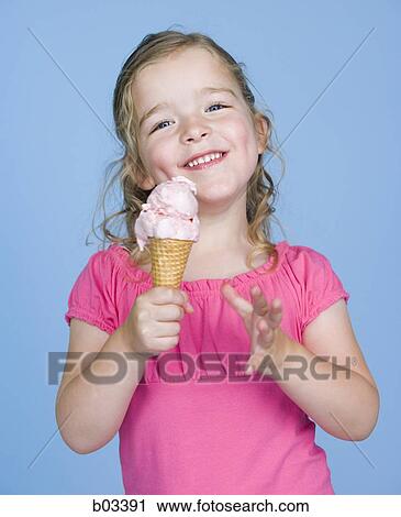 Girl with ice cream cone View Large Photo Image Stock Image - Girl with ice cream cone. Fotosearch