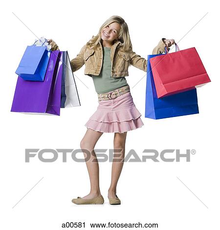 Girl with shopping bags View Large Photo Image Stock Image - Girl with shopping bags. Fotosearch
