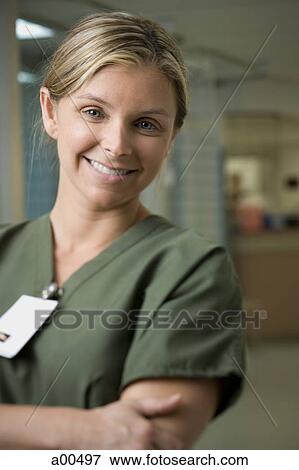Hospital worker posing View Large Photo Image Stock Photo - Hospital worker posing. Fotosearch