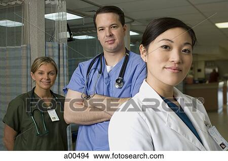 Hospital workers posing View Large Photo Image Picture - Hospital workers posing. Fotosearch