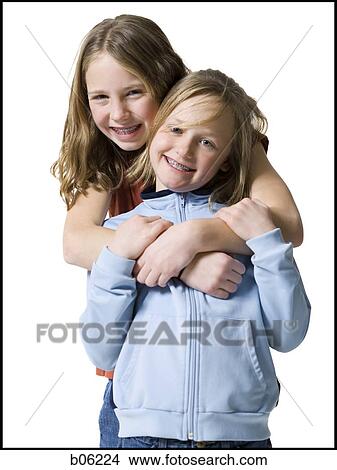 Picture - Kids embracing. Fotosearch