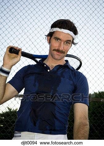 Picture - Male Tennis Player with racquet. Fotosearch