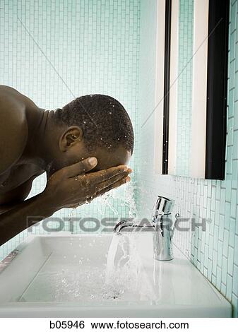 Male washing face View Large Photo Image Stock Photograph - Male washing face. Fotosearch