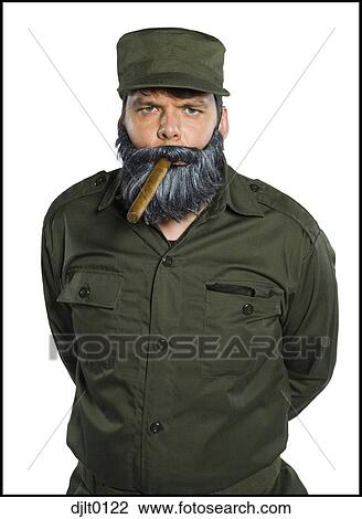 Man dressed in army costume with cigar View Large Photo Image Stock Image - Man dressed in army costume with cigar. Fotosearch