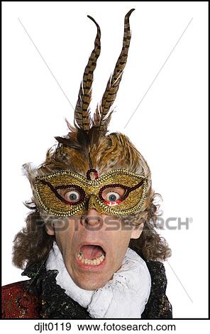 Man in feather mask View Large Photo Image Stock Photo - Man in feather mask. Fotosearch