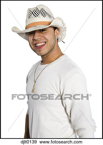 Man in straw cowboy hat View Large Photo Image Stock Photo - Man in straw cowboy hat. Fotosearch