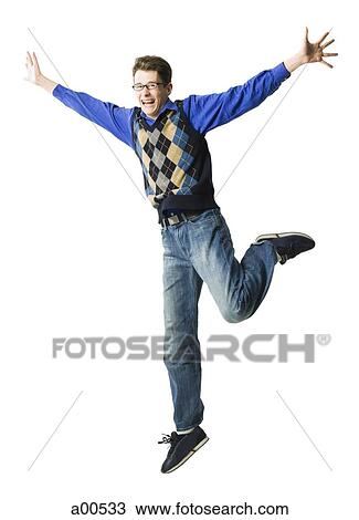 Stock Image - Man leaping. Fotosearch