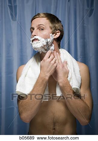 Man shaving View Large Photo Image Stock Photo - Man shaving. Fotosearch
