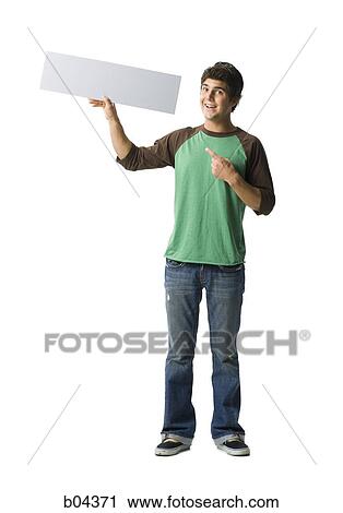 Man standing with blank sign View Large Photo Image Stock Image - Man standing with blank sign. Fotosearch