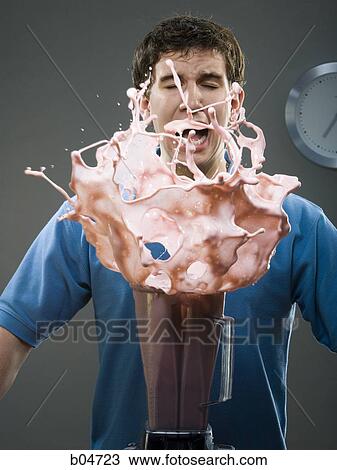 Man with blender mishap View Large Photo Image Stock Image - Man with blender mishap. Fotosearch