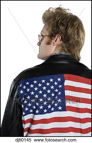 Man with stars and stripes leather jacket View Large Photo Image Stock Photography - Man with stars and stripes leather jacket. Fotosearch