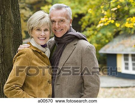 Stock Image - Mature couple outdoors. Fotosearch