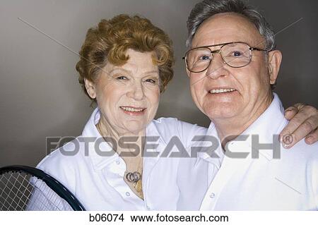 Picture - Mature tennis players. Fotosearch