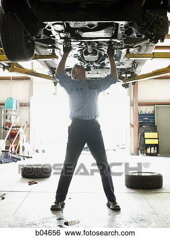 Stock Photograph - Mechanic working on car. Fotosearch