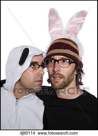 Men dressed as panda and rabbit View Large Photo Image Picture - Men dressed as panda and rabbit. Fotosearch