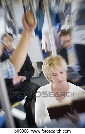 Stock Photograph - People on city bus or subway blur. Fotosearch