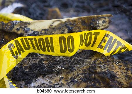 Stock Image - Police tape do not enter. Fotosearch