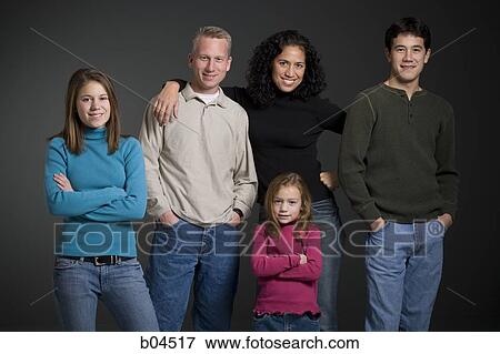Stock Photo - Portrait of a family. Fotosearch