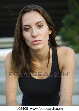 Portrait of a woman outdoors View Large Photo Image Stock Photo - Portrait of a woman outdoors. Fotosearch