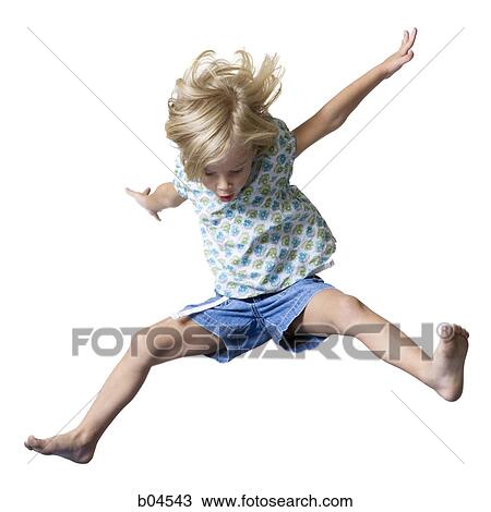 Portrait of a young girl leaping View Large Photo Image Stock Image - Portrait of a young girl leaping. Fotosearch
