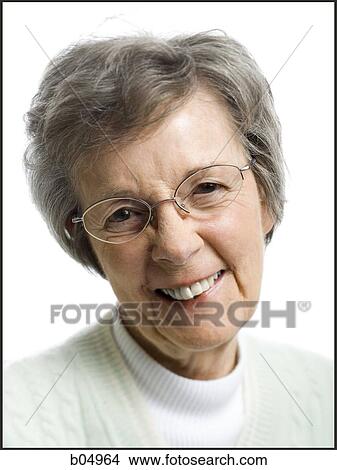 Picture - Portrait of an older woman smiling. Fotosearch