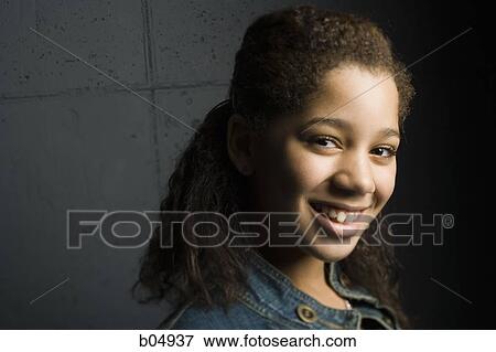 Portrait of girl smiling View Large Photo Image Stock Photo - Portrait of girl smiling. Fotosearch