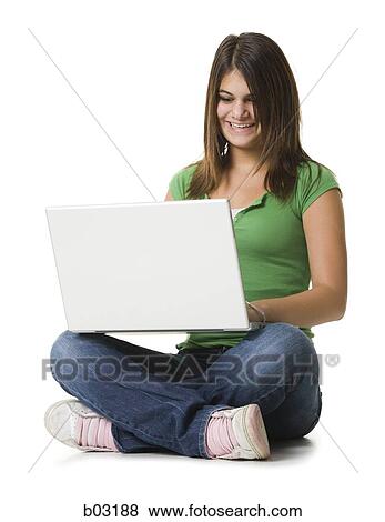 Portrait of student with laptop View Large Photo Image Stock Photo - Portrait of student with laptop. Fotosearch