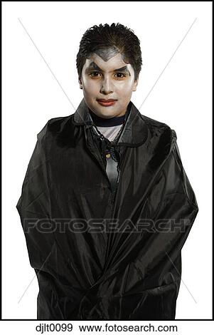 Stock Photo - Teenage Boy dressed as Dracula. Fotosearch