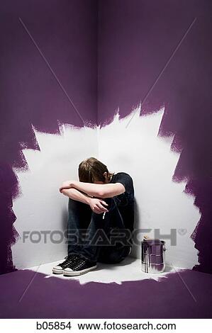 Teenage boy painting smoking a cigarette View Large Photo Image Picture - Teenage boy painting smoking a cigarette. Fotosearch