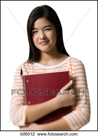 Teenage girl with notebooks View Large Photo Image Stock Image - Teenage girl with notebooks. Fotosearch