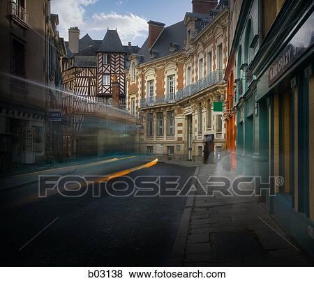 View of European street with buildings View Large Photo Image Stock Photo - View of European street with buildings. Fotosearch
