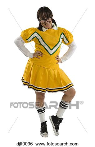 Woman dressed as cheerleader View Large Photo Image Stock Photograph - Woman dressed as cheerleader. Fotosearch