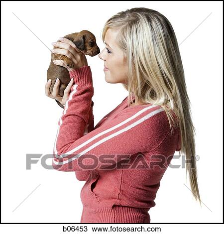 Woman holding puppies View Large Photo Image Stock Image - Woman holding puppies. Fotosearch