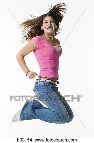 Picture - Woman jumping. Fotosearch