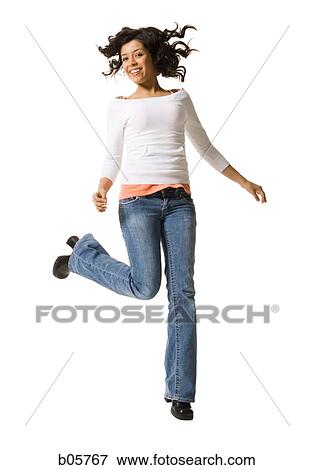 Woman jumping View Large Photo Image Stock Photo - Woman jumping. Fotosearch