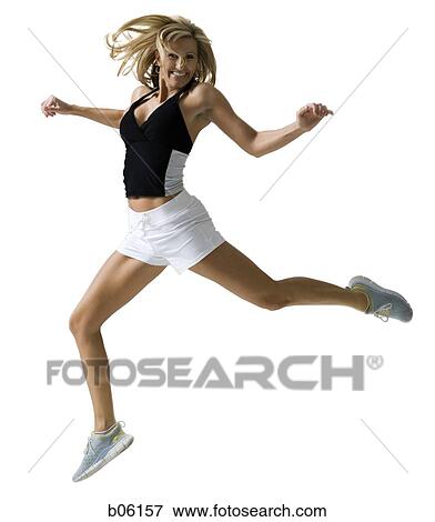 Woman jumping View Large Photo Image Stock Photo - Woman jumping. Fotosearch