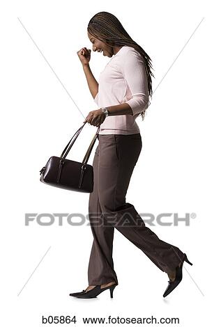 Picture - Woman smiling and excited. Fotosearch
