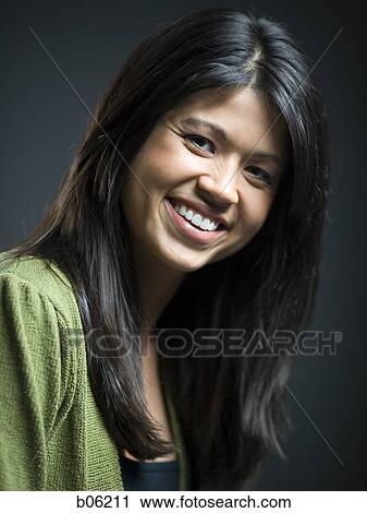 Stock Image - Woman smiling. Fotosearch