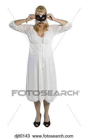 Woman with black cat mask View Large Photo Image Stock Image - Woman with black cat mask. Fotosearch