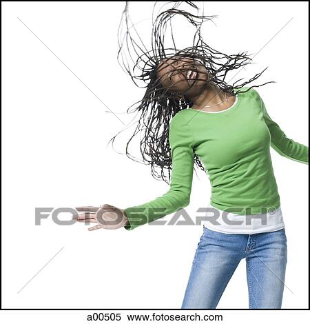 Woman with braided hair dancing View Large Photo Image Stock Photography - Woman with braided hair dancing. Fotosearch