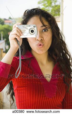 Woman with camera View Large Photo Image Stock Image - Woman with camera. Fotosearch