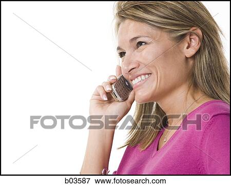 Woman with cell phone View Large Photo Image Stock Photo - Woman with cell phone. Fotosearch