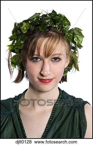Stock Photo - Woman with vines on head. Fotosearch