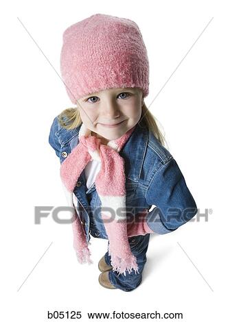 Young girl with pink hat and scarf View Large Photo Image Stock Photography - Young girl with pink hat and scarf. Fotosearch